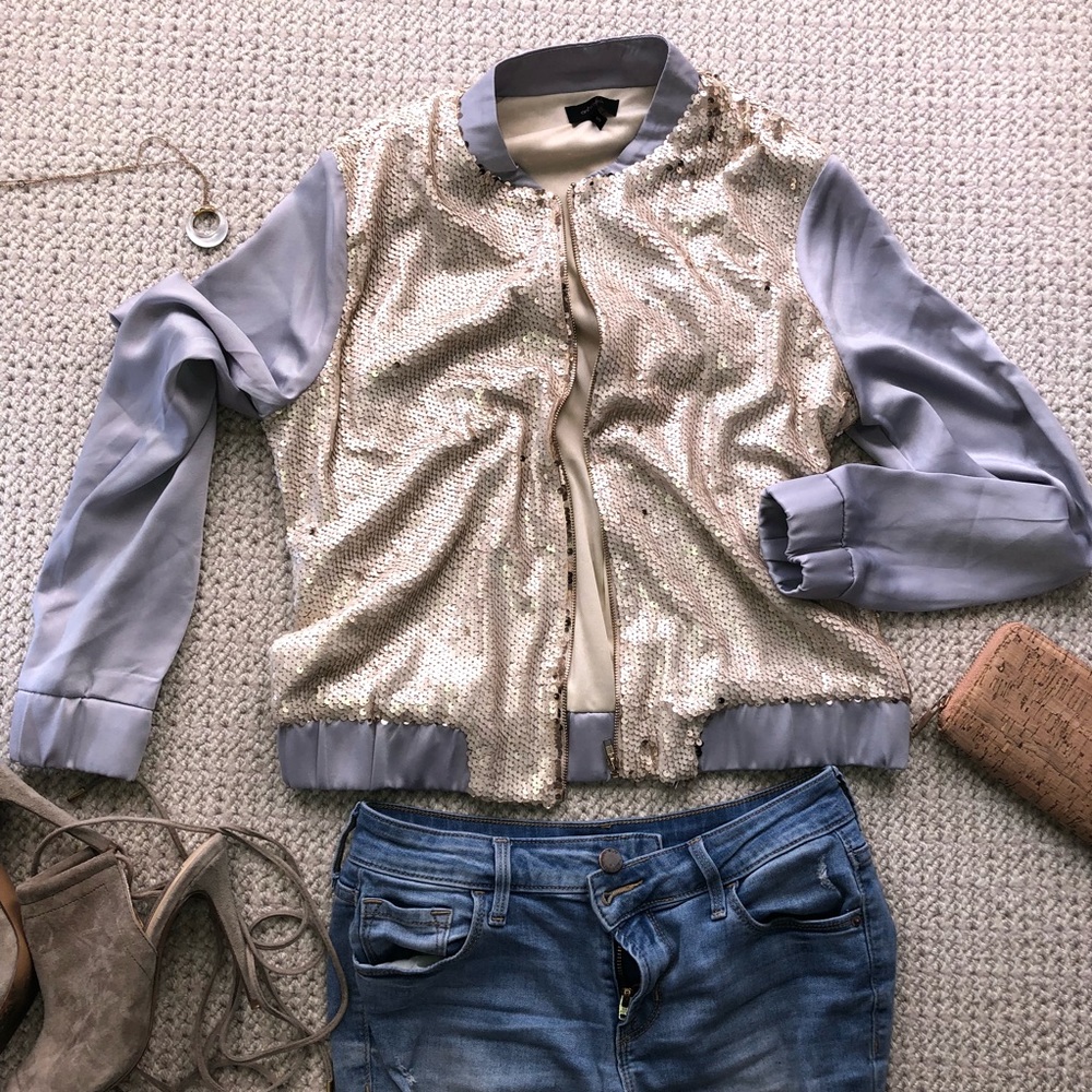 SOLD OUT!! Sequin Bomber Jacket - Picture 2 of 5